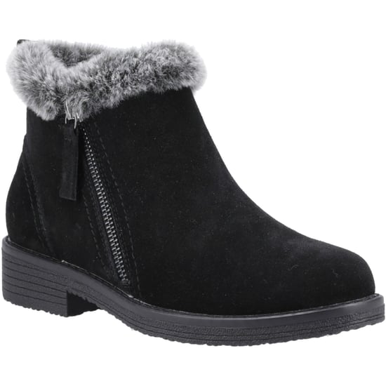 Hush Puppies Marnie Suède Dames Zwarte Winter Enkellaarzen - Image 1