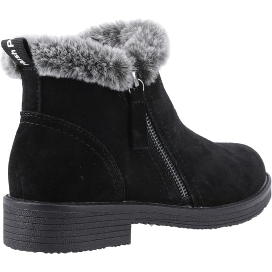 Hush Puppies Marnie Suède Dames Zwarte Winter Enkellaarzen - Image 2