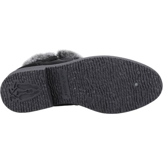 Hush Puppies Marnie Suède Dames Zwarte Winter Enkellaarzen - Image 3