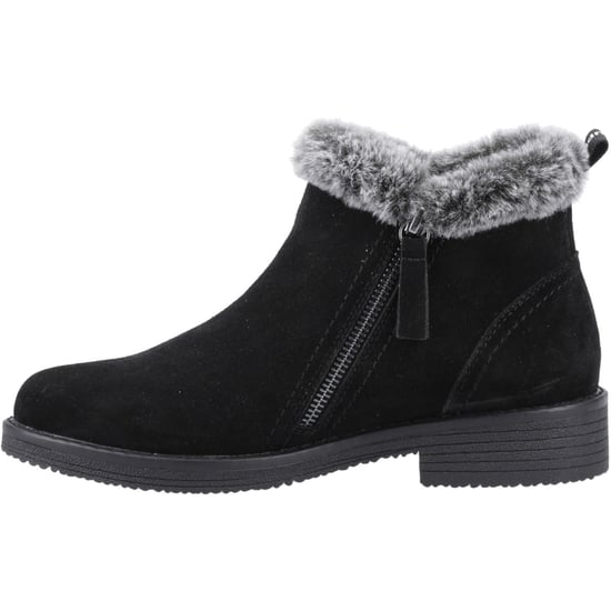 Hush Puppies Marnie Suède Dames Zwarte Winter Enkellaarzen - Image 4