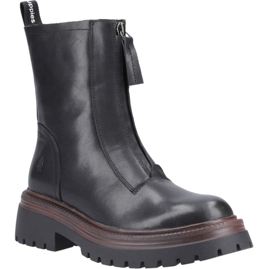 Hush Puppies Roxanna Vrouwen Zwarte Leren Laarzen - Image 1
