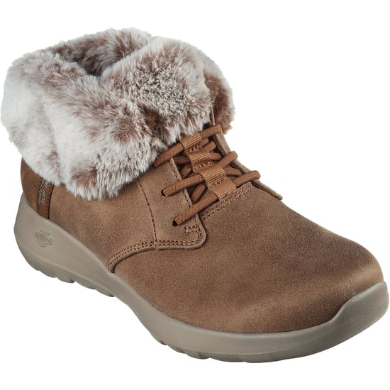 Skechers On-the-GO Joy Cozy Charm Polyester Damernas Kastanjebruna Vinterankelstövlar - Image 1