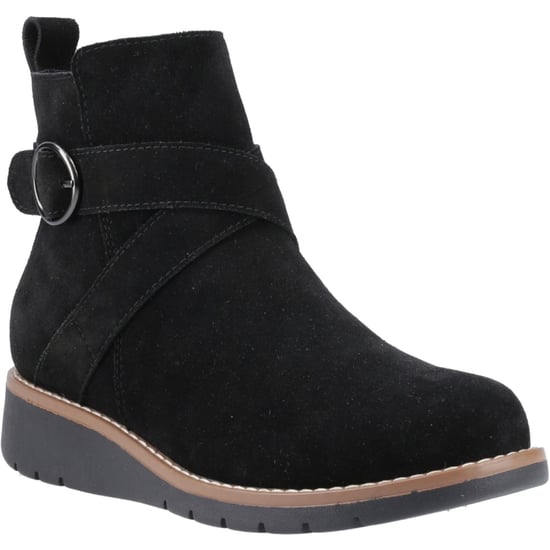 Hush Puppies Lyra Suede Women's Black Winter Ankle Boots - Image 1