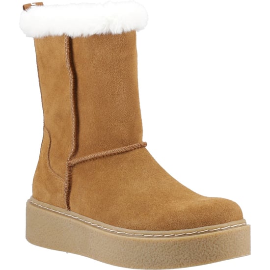 Hush Puppies Becca Mid Mocka Kvinno Stövlar Tan - Image 1