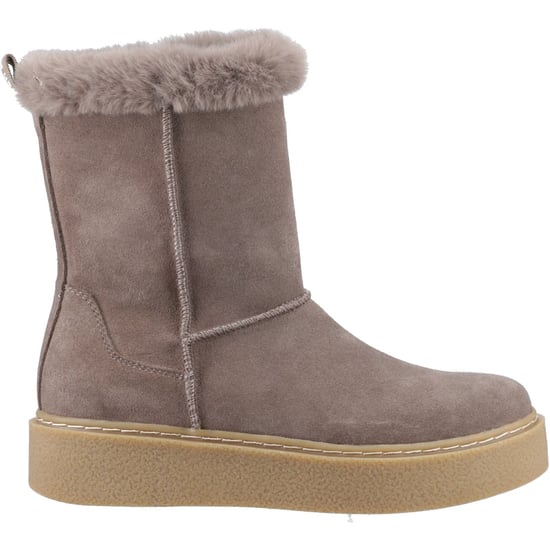 Hush Puppies Becca Mid Mocka Kvinnors Taupe Stövlar - Image 5