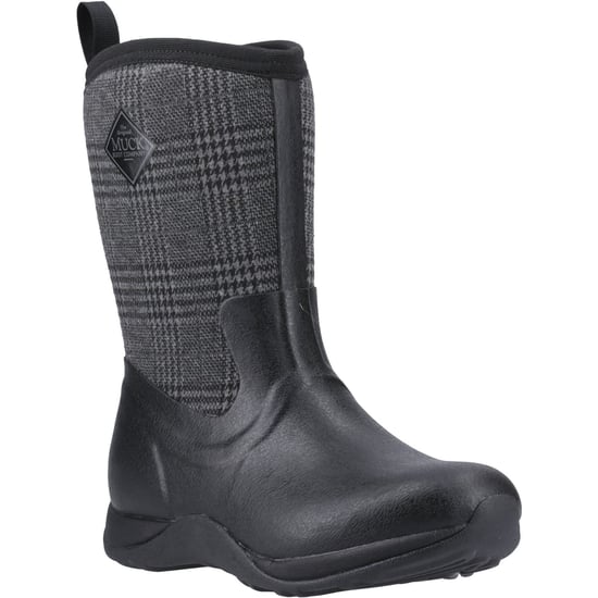 Muck Boots Arctic Weekend Rubber Dames Zwart/Geruit Winter Halflange Laarzen - Image 1