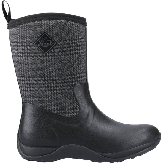 Muck Boots Arctic Weekend Rubber Dames Zwart/Geruit Winter Halflange Laarzen - Image 5