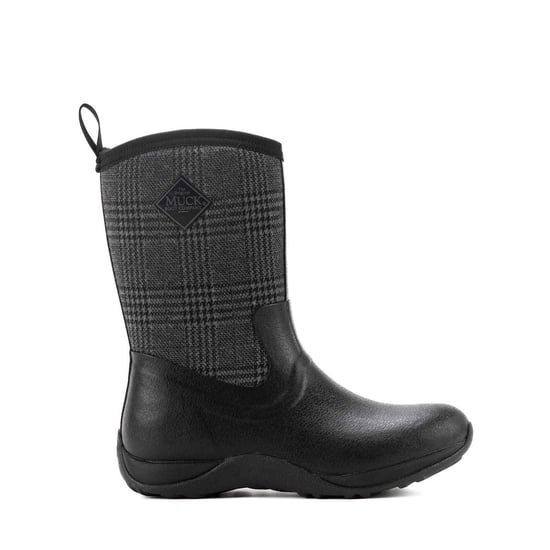 Muck Boots Arctic Weekend Rubber Dames Zwart/Geruit Winter Halflange Laarzen - Image 6