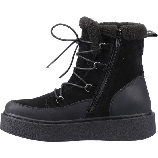 Hush Puppies Bronte Mocka Svart Vinter Stövlar för Kvinna Midja Calf - Image 4