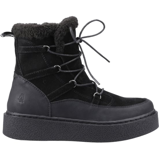 Hush Puppies Bronte Mocka Svart Vinter Stövlar för Kvinna Midja Calf - Image 5