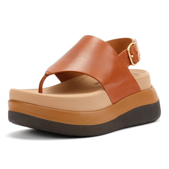 FitFlop F-Mode Leren Dames Bruine Sandalen - Image 3