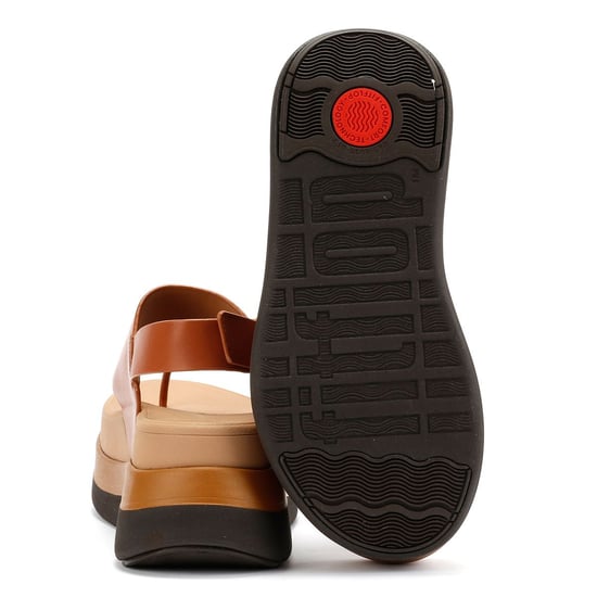 FitFlop F-Mode Leren Dames Bruine Sandalen - Image 4