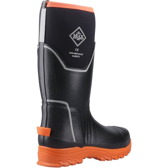 Muck Boots Grit S5 Heren Rubberen Zwarte/oranje Regenlaarzen - Image 2