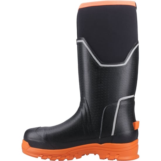 Muck Boots Grit S5 Heren Rubberen Zwarte/oranje Regenlaarzen - Image 4