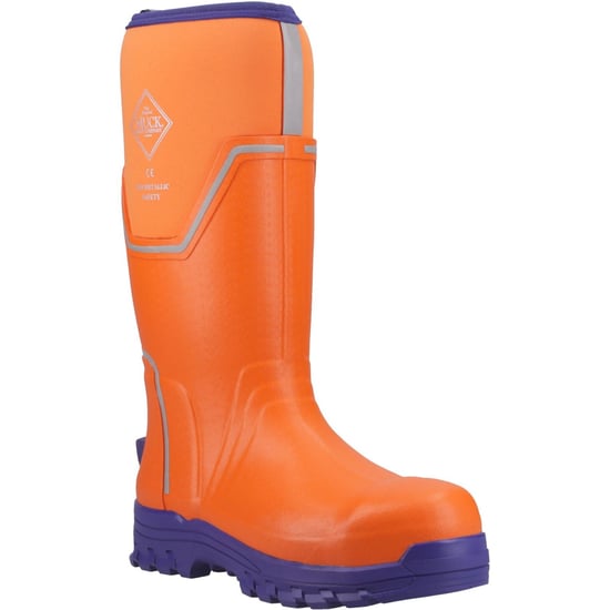 Muck Boots Grit S5 Rubber Men's Orange/Blue Wellington Boots - Image 1