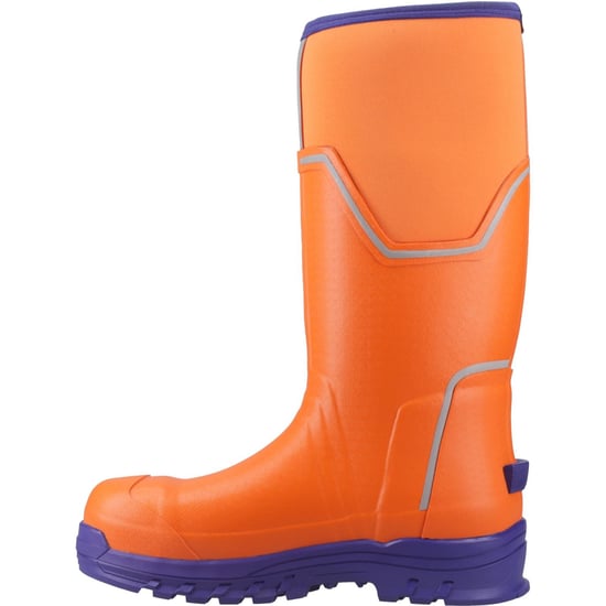 Muck Boots Grit S5 Rubber Men's Orange/Blue Wellington Boots - Image 4
