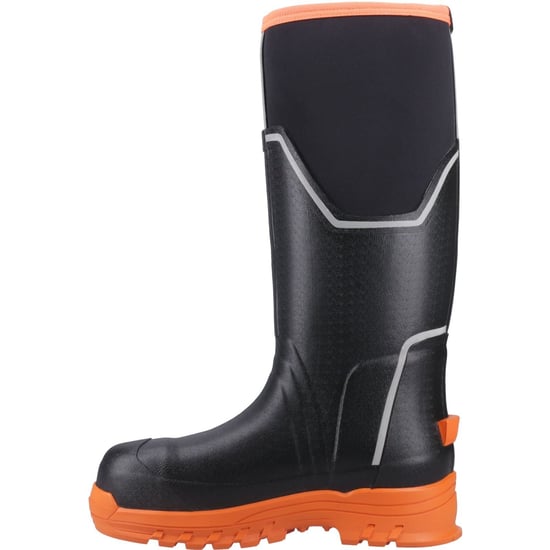 Muck Boots Grit S5 Rubber Women's Black/Orange Wellington Boots - Image 4