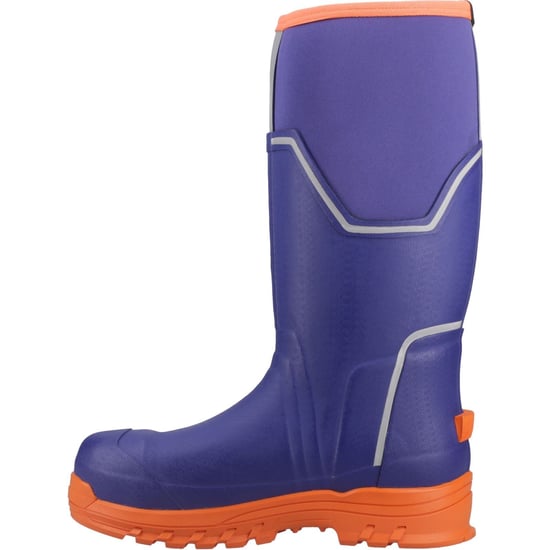 Muck Boots Grit S5 Rubber Men's Blue/Orange Wellington Boots - Image 4