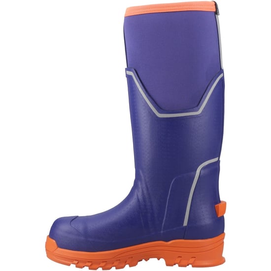 Muck Boots Grit S5 Rubber Women's Blue/Orange Wellington Boots - Image 4