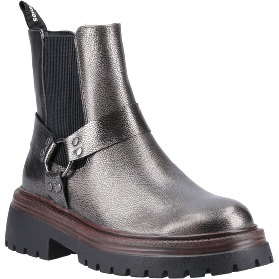 Hush Puppies Raye Läder Dam Pewter Platta Chelsea Stövlar - Image 1