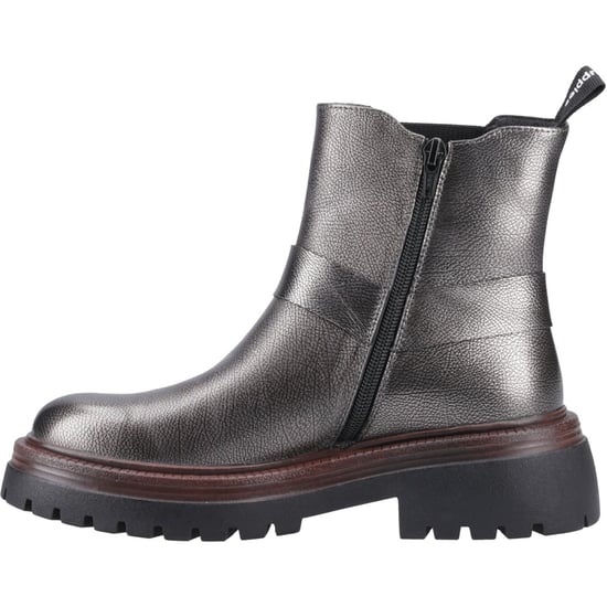 Hush Puppies Raye Läder Dam Pewter Platta Chelsea Stövlar - Image 4