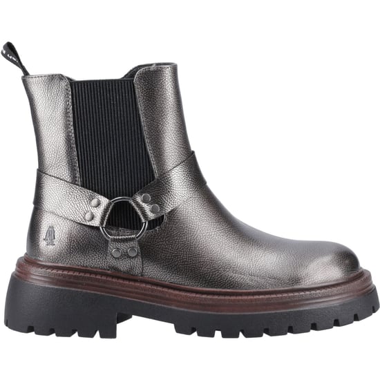 Hush Puppies Raye Läder Dam Pewter Platta Chelsea Stövlar - Image 5