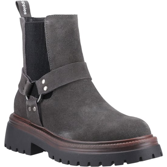 Hush Puppies Raye Mocka Dam Charcoal Platta Chelsea Stövlar - Image 1