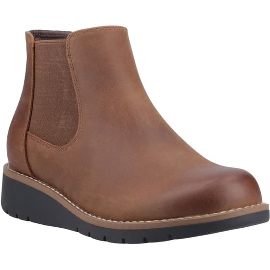 Hush Puppies Leonie Leather Women's Brown Flat Chelsea Boots - Image 1