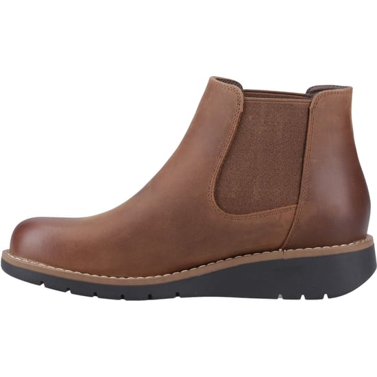 Hush Puppies Leonie Leather Women's Brown Flat Chelsea Boots - Image 4