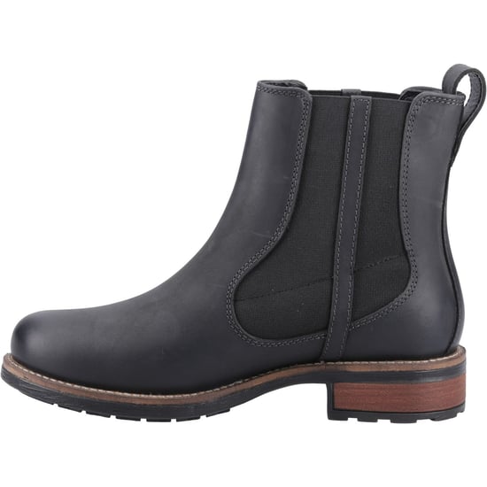 Cotswold Notgrove Leren Dames Zwarte Platte Chelsea Laarzen - Image 4