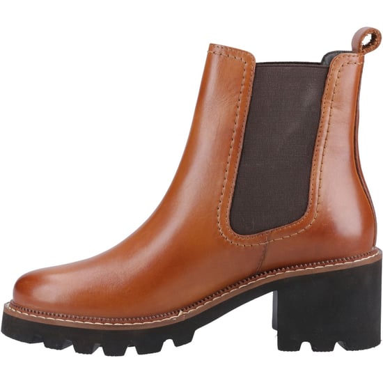 Hush Puppies Gaia Leather Women's Tan Heeled Chelsea Boots - Image 4
