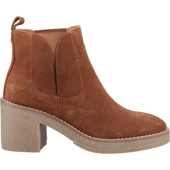 Hush Puppies Felicia Suede Women's Tan Heeled Chelsea Boots - Image 5