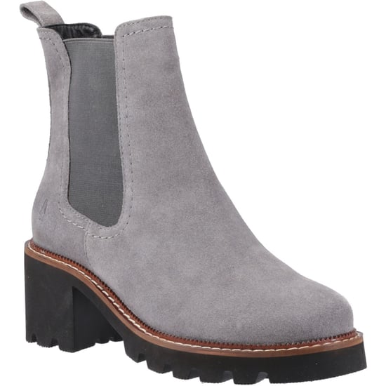 Hush Puppies Gaia Leather Women's Grey Heeled Chelsea Boots - Image 1