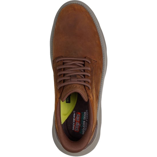 Skechers Garza Duran Leren Heren Donkerbruine Veterschoenen - Image 3