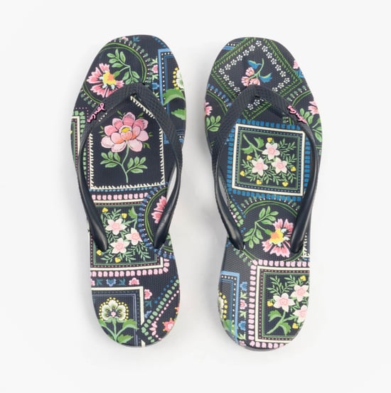 Joules Sunvale Womens Flip Flops Navy Mosaic Floral - Image 1