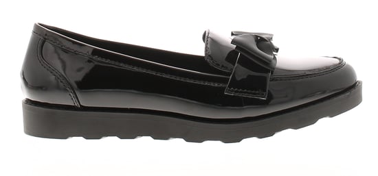 Platino Womens Flat Shoes Loafers Bows Slip On black patent - Image 2