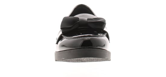 Platino Womens Flat Shoes Loafers Bows Slip On black patent - Image 3