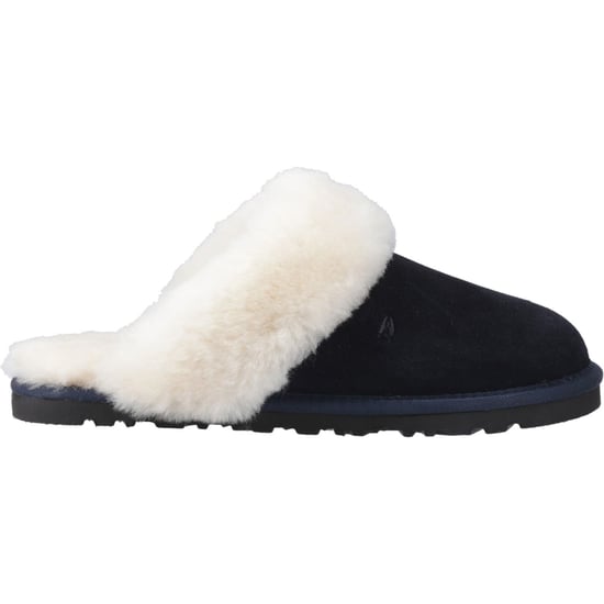 Hush Puppies Samantha Dames Suède Navy Slippers - Image 5