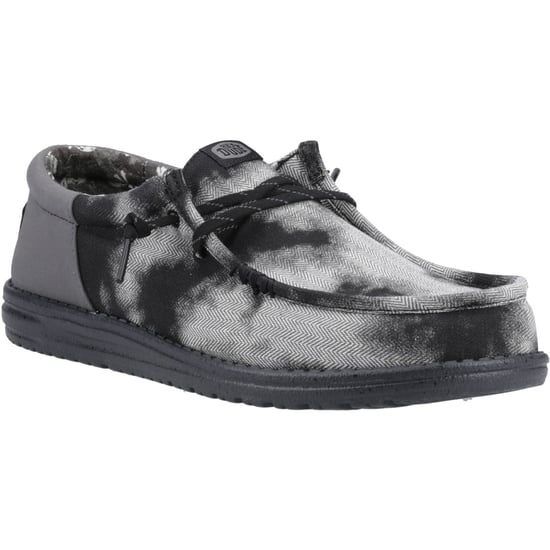 HEYDUDE Wally Funk Overdye Katoenen Heren Zwart/Granietgrijs Moccassinschoenen - Image 1