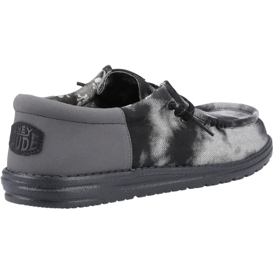 HEYDUDE Wally Funk Overdye Katoenen Heren Zwart/Granietgrijs Moccassinschoenen - Image 2
