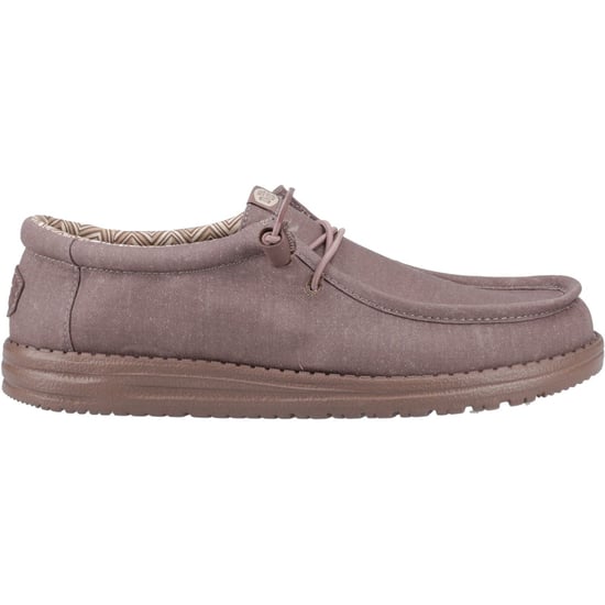 HEYDUDE Wally Stretch Canvas Katoenen Heren Moccasins Schoenen Diep Taupe - Image 5