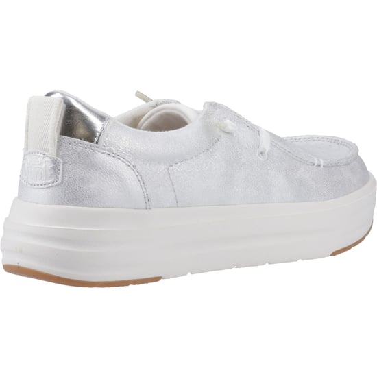 HEYDUDE Wendy Nova Shimmer Polyester Dames Sneeuwwitte Moccasins Schoenen - Image 2