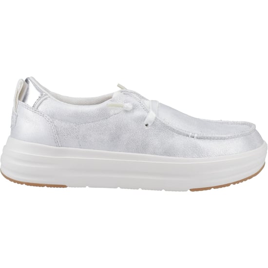 HEYDUDE Wendy Nova Shimmer Polyester Dames Sneeuwwitte Moccasins Schoenen - Image 5