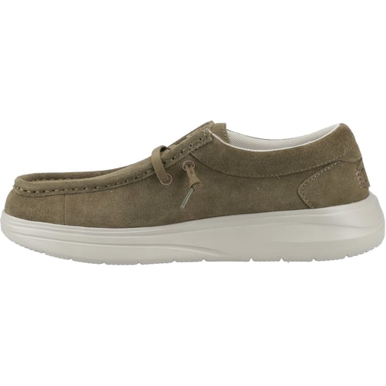 HEYDUDE Wally X Suede Suede Men's Dark Olive/Stone Grey Moccasins Shoes - Image 4