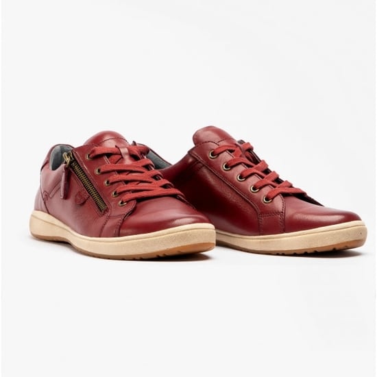Josef Seibel Caren 12 Dames Leren Sneakers Bordeaux - Image 2