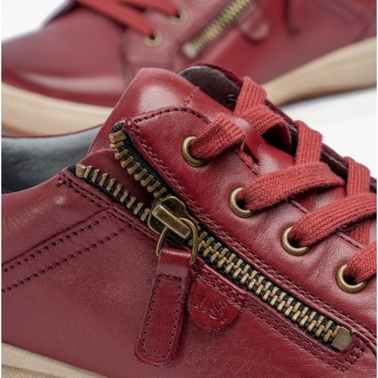 Josef Seibel Caren 12 Dames Leren Sneakers Bordeaux - Image 3
