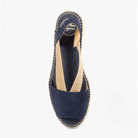 Toni Pons Etna Womens Leather Open-toe Espadrilles Navy - Image 3