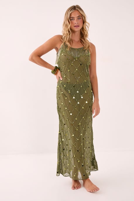Coin And Tassel Embellished Maxi Dress - Image 3