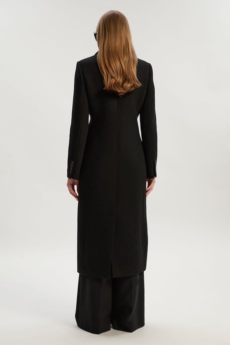 Wool Double Breasted Tailored Midi Coat - Image 5