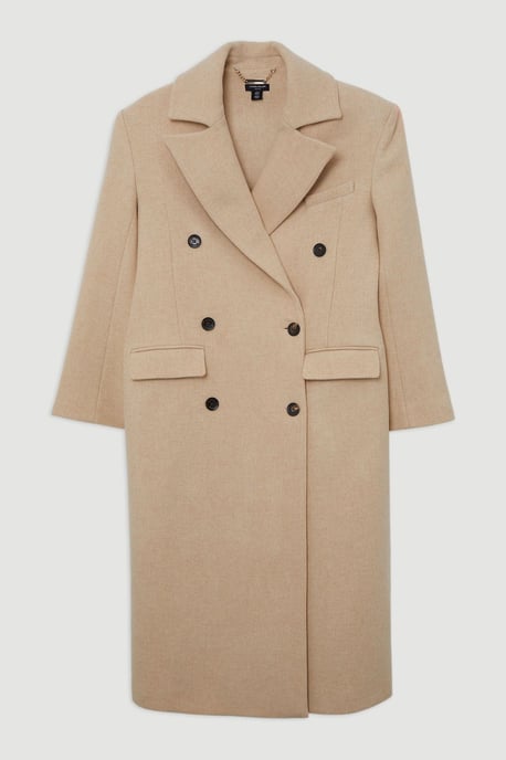 Wool Double Breasted Tailored Midi Coat - Image 4
